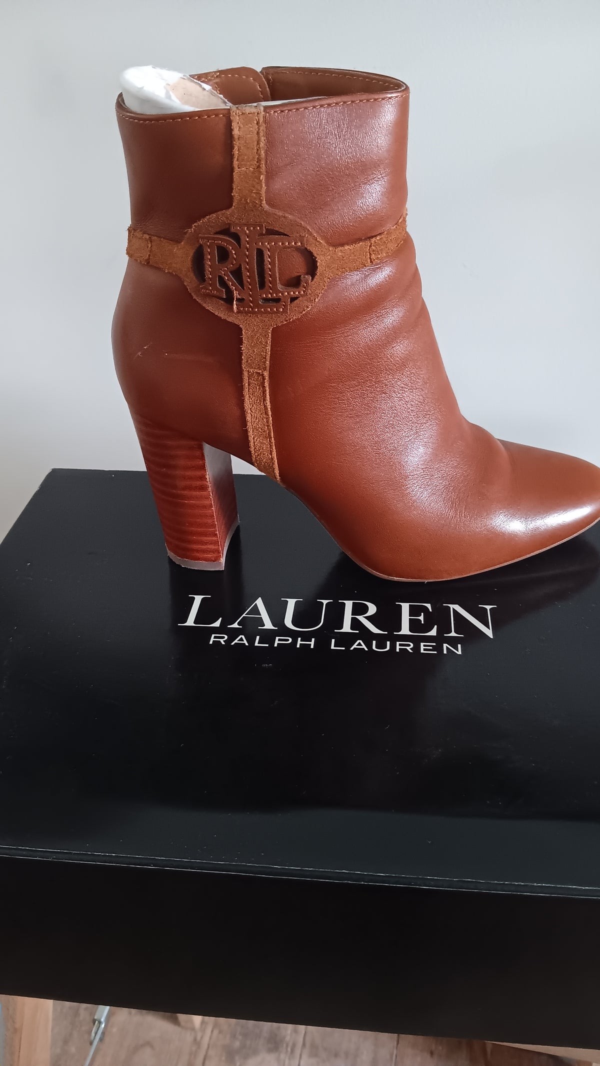 BOTTINES MARRON CUIR RALPH LAUREN
