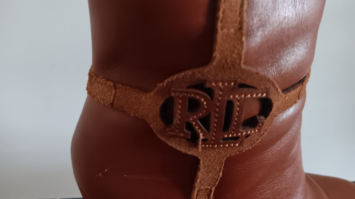 BOTTINES MARRON CUIR RALPH LAUREN