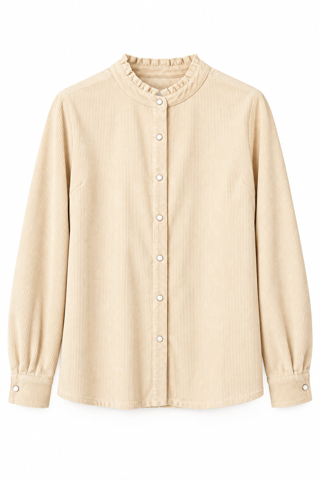 CHEMISIER VELOURS COTELE BEIGE