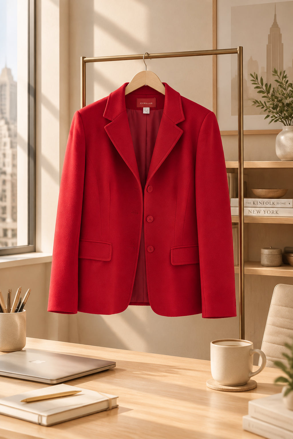 VESTE BLAZER ROUGE