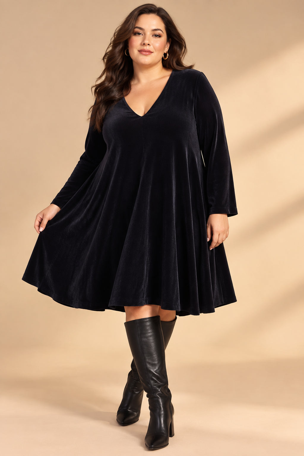 ROBE VELOUR NOIRE